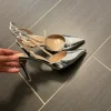 Spitze Pumps | Silber