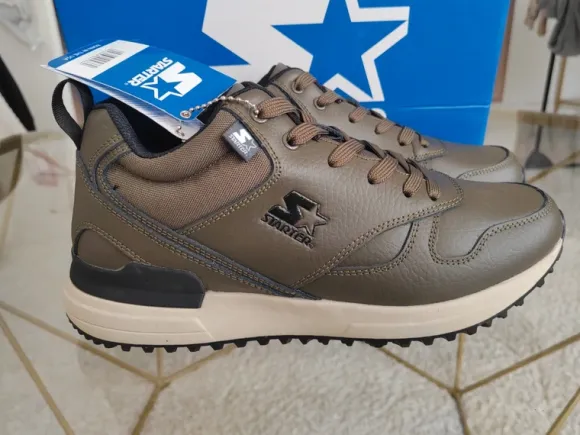 Starter Herren Schuhe neu Khaki Leder Größe 42