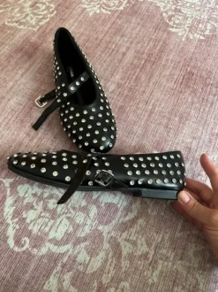 Stephan Paris Ballerina mit Nieten Glitzer Gr. 39