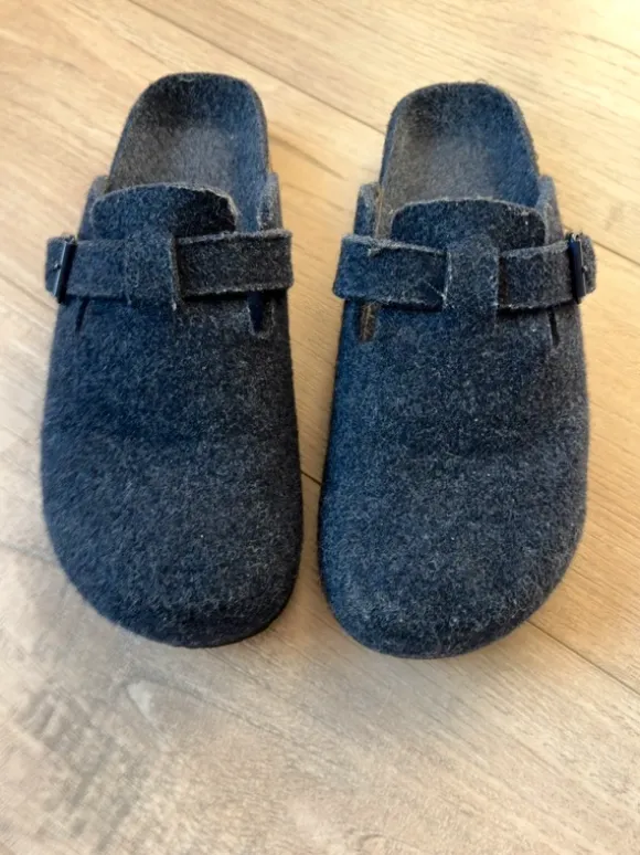 Stoffen donkerblauwe heren pantoffels maat 42/43