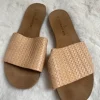Strandfein Damen Pantoletten Beige Geflochten 41 Neu Sommer