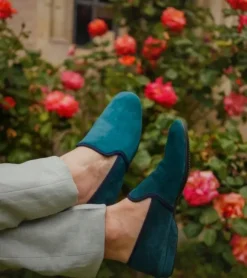 Suede Loafers – Dark Green – Size EU 44