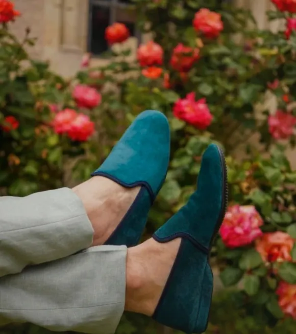 Suede Loafers – Dark Green – Size EU 44