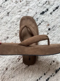 Suede Sandalen Plateau Braun in 38