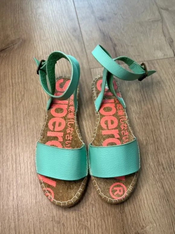 Superdry Sommer Sandalen Türkis Damen Gr. 37