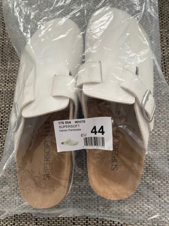 Supersoft Schuhe Arzt Clogs Pantoletten Hausschuhe Lederfußbett