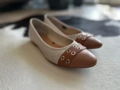 Tommy Hilfiger Slipper Ballerinas Größe 38 beige Cognac Gold