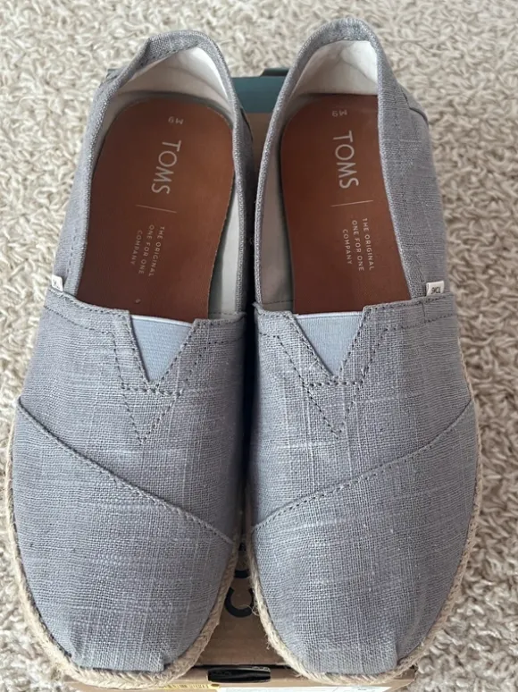 Toms Classic Grey Linen Rope Sole