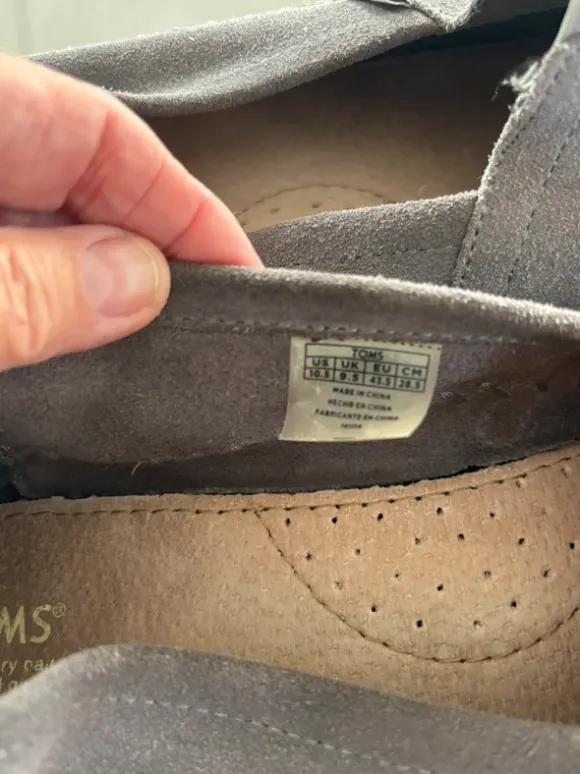 Toms suède espadrille Maat 43,5 Grijs