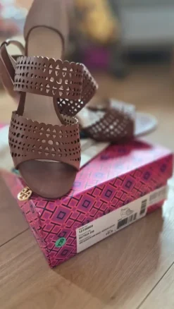 Tory Burch Nussbraun Wedges Lace Heels Gr. 41