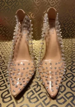 Transparente Pumps / Schuhe mit Steinen