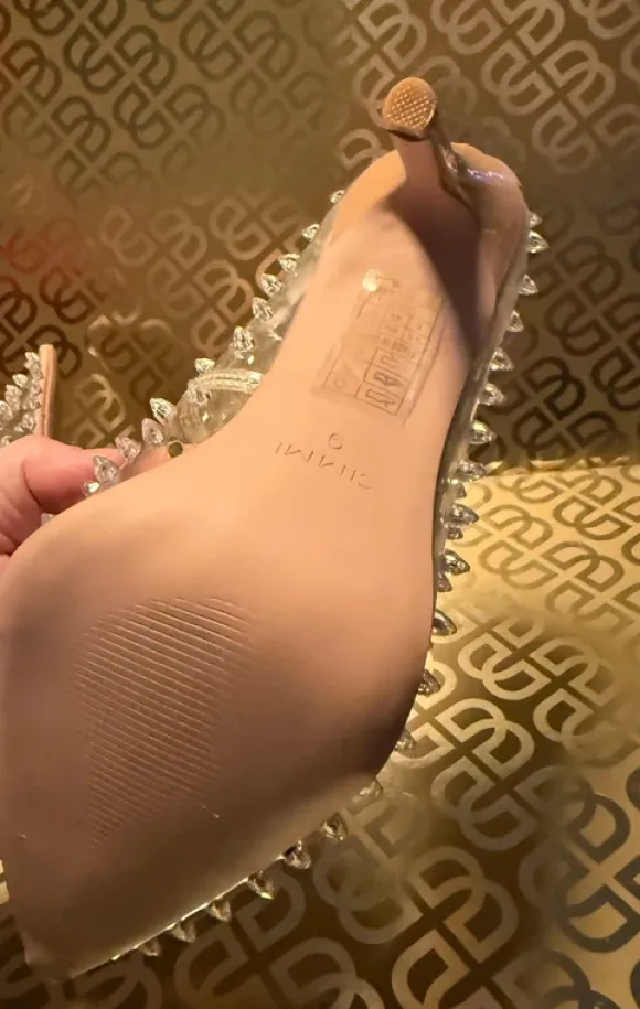 Transparente Pumps / Schuhe mit Steinen