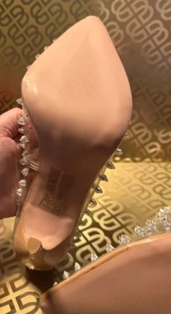 Transparente Pumps / Schuhe mit Steinen