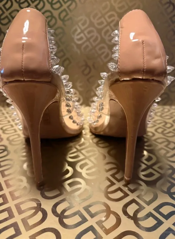 Transparente Pumps / Schuhe mit Steinen
