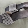 Trendige clogs softclox – Grau, Holzsohle, Eyecatcher Gr. 38