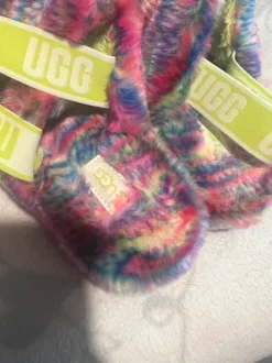 Ugg Boots Fluffy Sandalen Latschen Faux Bunt 38 Wie Neu