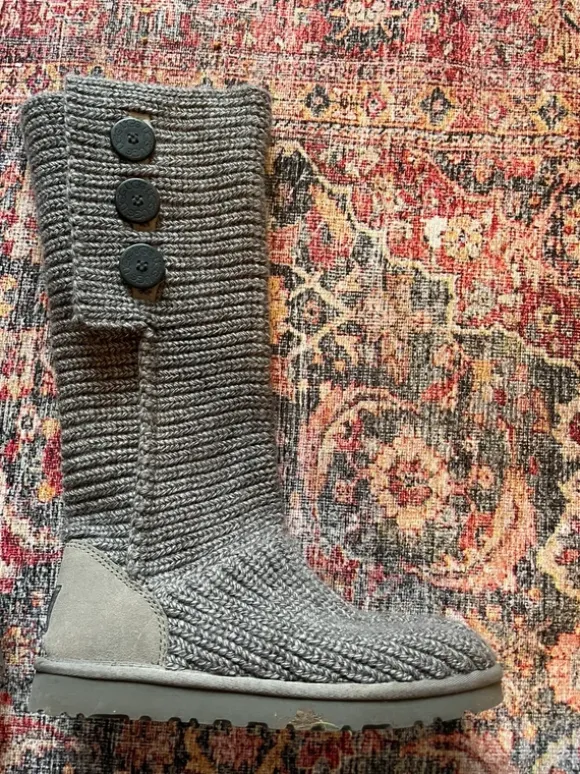 UGG boots hoch gestrickt grau