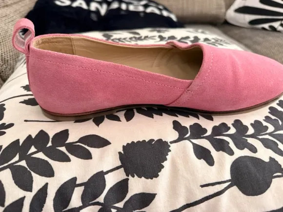 Ulla Popken Echtleder Slipper Rosa / Fuchsia Gr. 44 Weite H – noch nie getragen