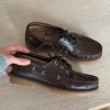 Ungetragen Lederschuhe Segelschuhe Edited braun