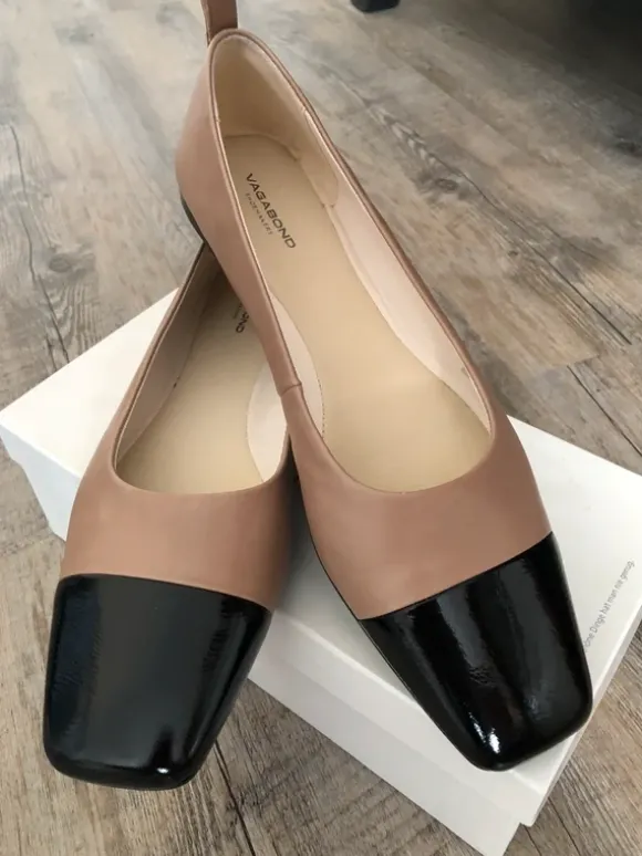 Vagabond Ballerina zweifarbig beige taupe schwarz