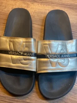 Versace Jeans Herren Badeschlappen. Große 43 Schwarz/Gold