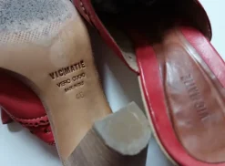 Vic Matié Leder-Pumps, Rot, Gr. 40