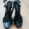 Vintage Buffalo London Leder Lacksandaletten 38 Damensandalen Sommer