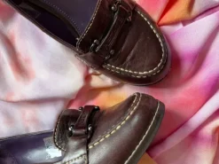Vintage Daniel Hechter Pumps Lederschuhe Schnalle braun Gr 37