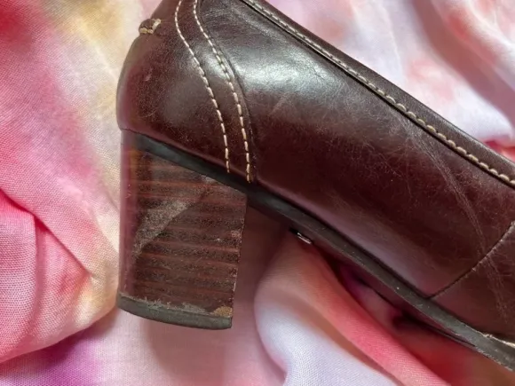 Vintage Daniel Hechter Pumps Lederschuhe Schnalle braun Gr 37