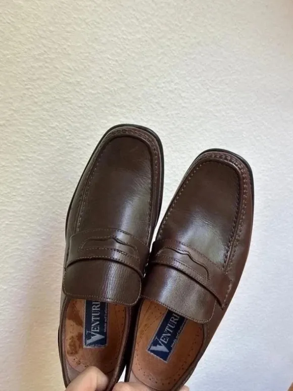 Vintage Penny Loafer Square Toe Moccasin Italian Dress Shoes 90s Y2K Old Money