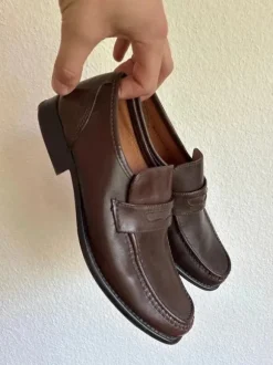 Vintage Penny Loafer Square Toe Moccasin Italian Dress Shoes 90s Y2K Old Money