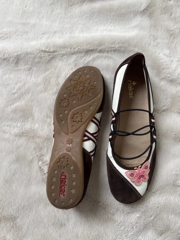 Vintage sportliche Ballerina Schmetterling y2k Sommer Schuhe Sandalen coquette rieker Ibiza Style