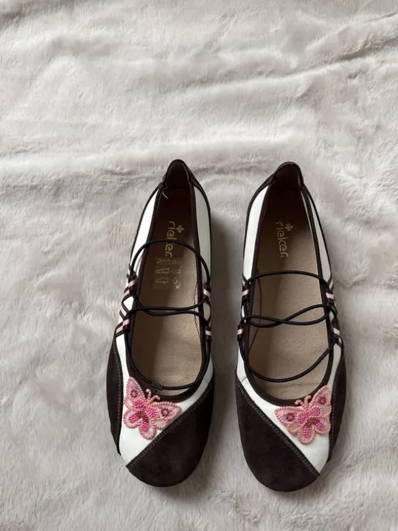 Vintage sportliche Ballerina Schmetterling y2k Sommer Schuhe Sandalen coquette rieker Ibiza Style