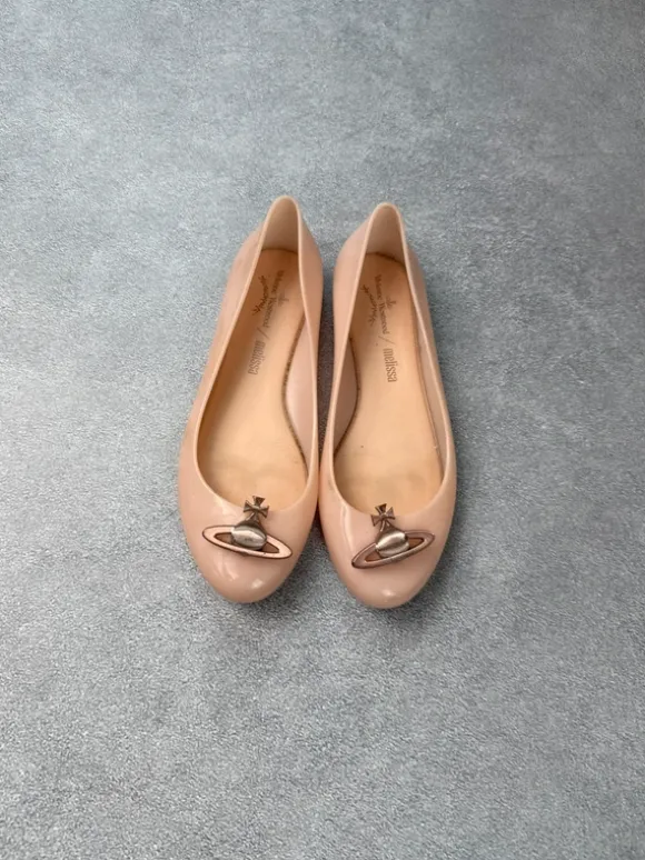 Vivienne Westwood × Melissa ballets / silk / size:37 / original90s 00s / y2k swag girl flip flops