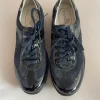 Waldläufer Sneaker Dunkelblau 37,5 Velour Lack Wechselfußbett