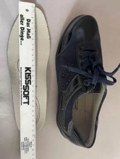 Waldläufer Sneaker Dunkelblau 37,5 Velour Lack Wechselfußbett