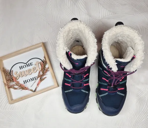 Warme Landrover Winterstiefel / Boots für Mädchen – Gr. 35 – Blau/Pink/Mint