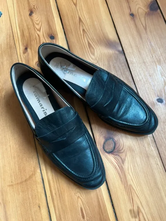Weiche Leder Loafer / Mit kleinem Absatz