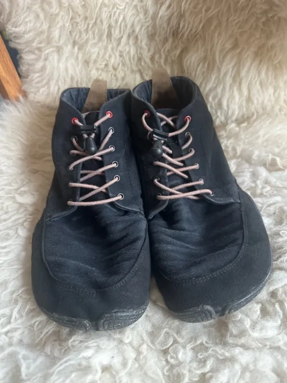 Wildling Schuhe, barfuß Schuhe, schwarz mit neuer Innen Sohle