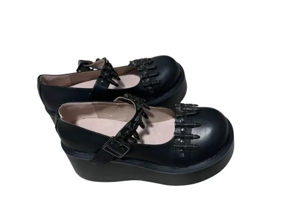 Y2k Gothic lolita bullet platform shoes