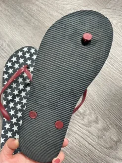 y2k sternchen flip flops rot blau