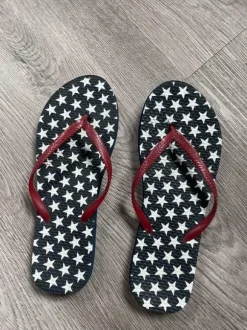 y2k sternchen flip flops rot blau