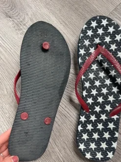 y2k sternchen flip flops rot blau