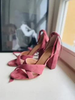 ZIGN Sandaletten Wildleder Altrosa Mauve Gr. 39 Blockabsatz