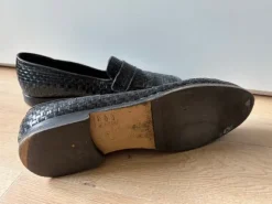 Zwarte gevlochten leren Panara loafers/instappers