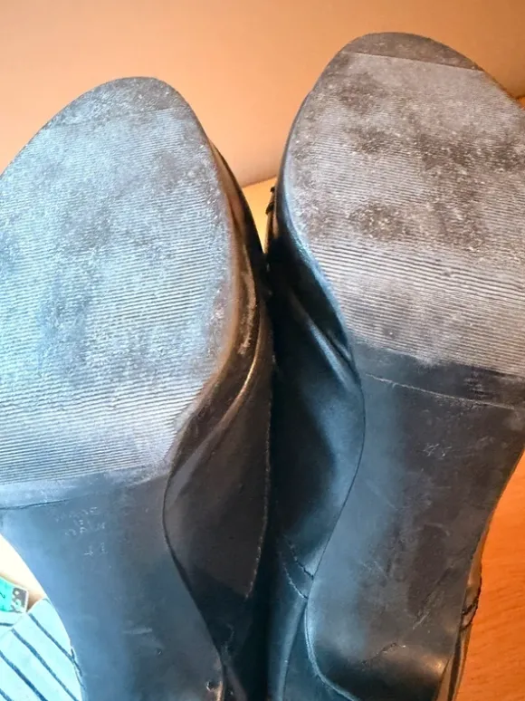 Zwarte leren hakken / ankle boots – maat 41 – Maury