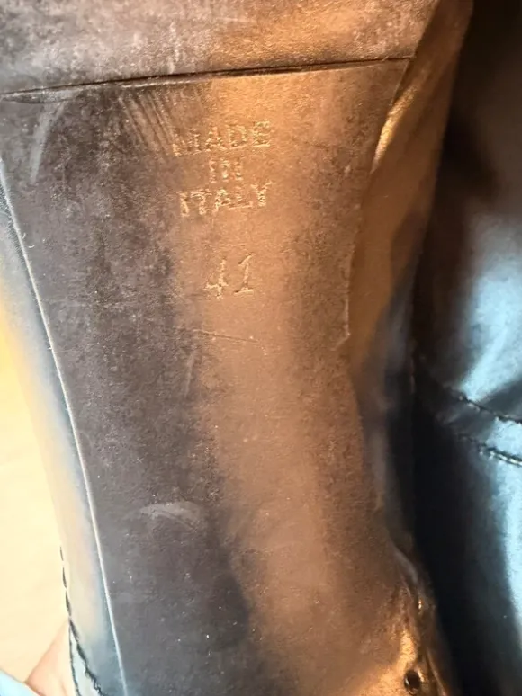 Zwarte leren hakken / ankle boots – maat 41 – Maury