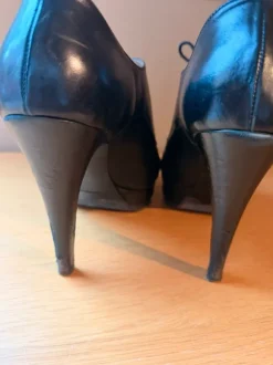 Zwarte leren hakken / ankle boots – maat 41 – Maury