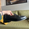 Zwarte leren loafers maat 39/40