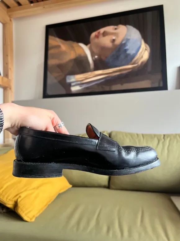 Zwarte leren loafers maat 39/40